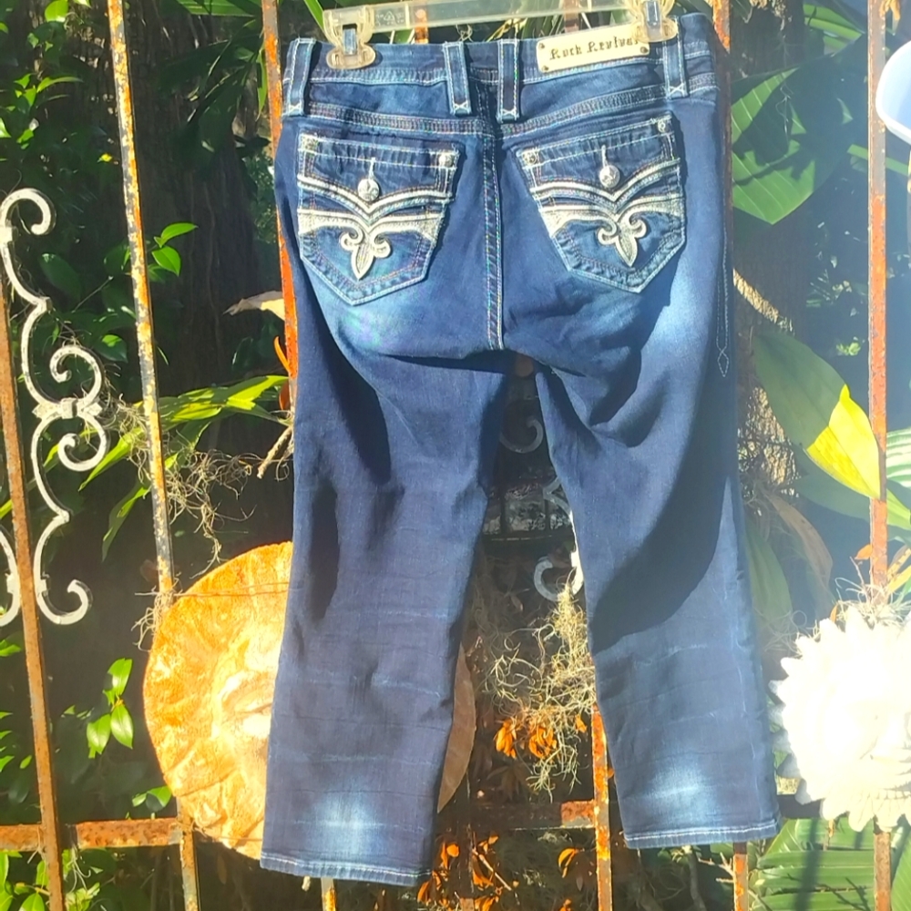 Rock Revival Sexy Denim Capris Cropped Jeans sz 27